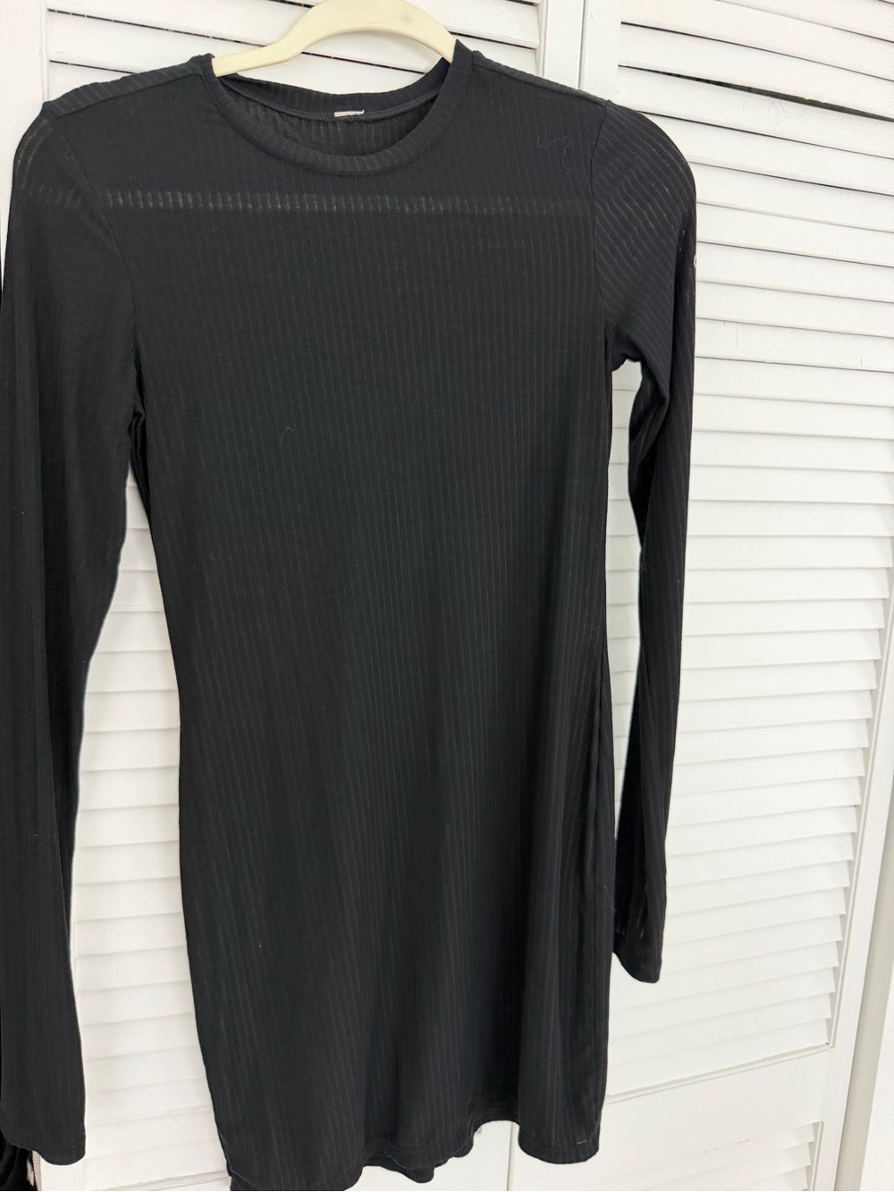 ALO Black Long Sleeve Ribbed Women’s Dress